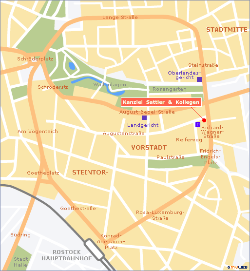 Anfahrtskizze Innenstadt Rostock